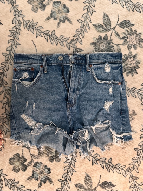 Abercrombie & Fitch Pants - Abercrombie & Fitch Distressed Denim Shorts - Blue